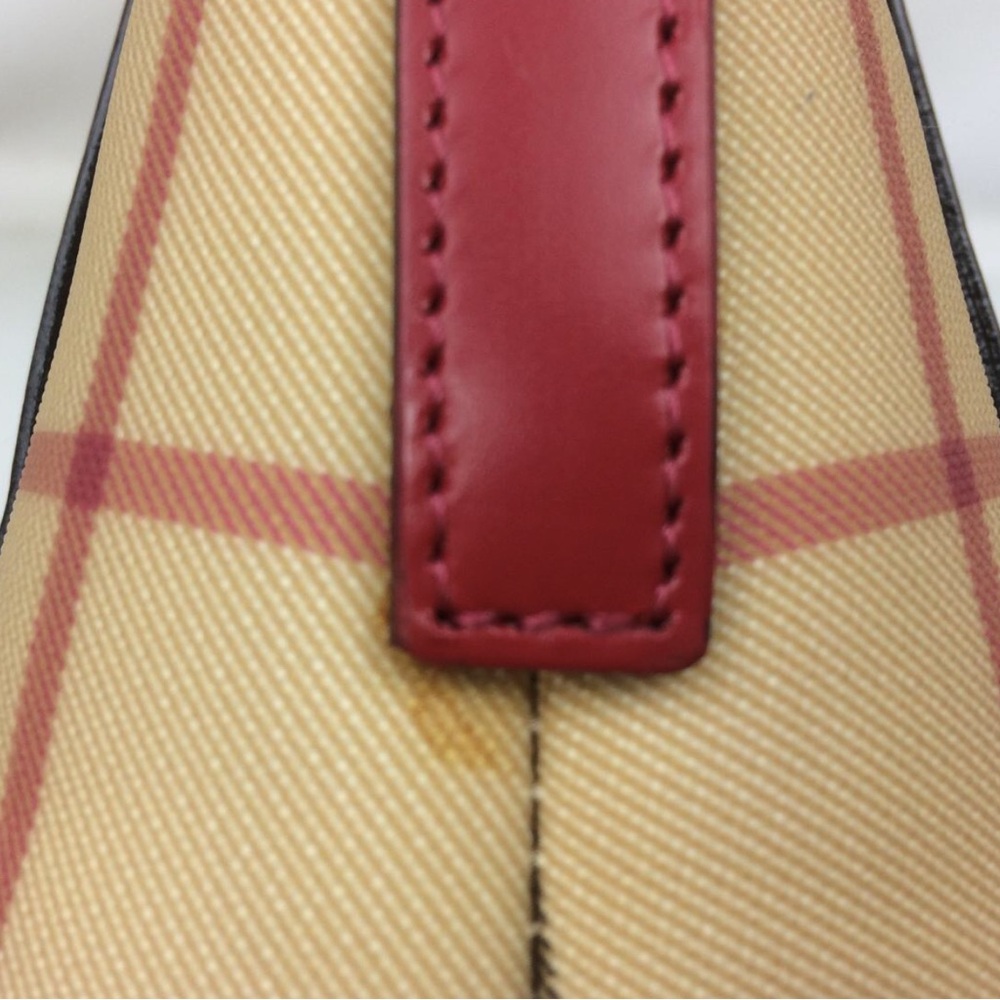 Burberry Red and Tan Checkered Women's Bag - Picture 14 of 16